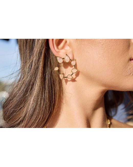 Adriana Pappas Designs Metallic Gemstone Spiral Studs Rose Quartz