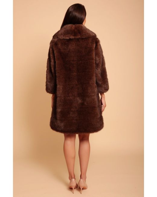 Santinni Brown 'Hollywood' Faux Fur Coat