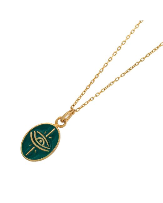 Ebru Jewelry Metallic Enamel Evil Eye Minimalist Protective Necklace