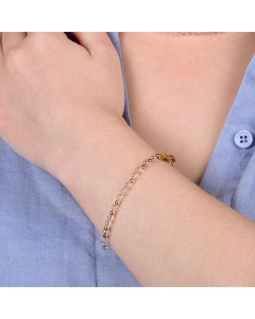 Nellou Jewellery Metallic Jewel Bead October Birthstone Bracelet Sterling