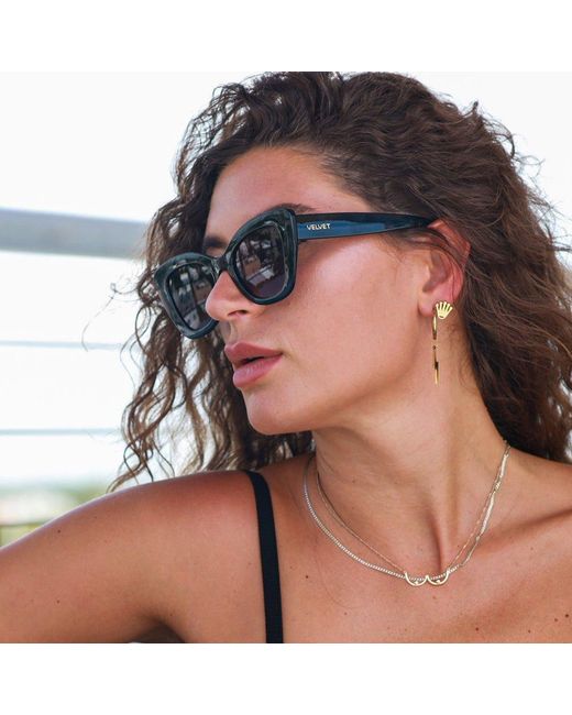 Velvet Eyewear Black Cat Eye Sunglass Style
