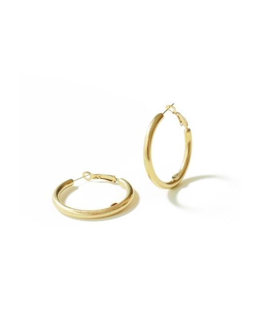 Retro Chic Metallic Retro Hoop Earrings
