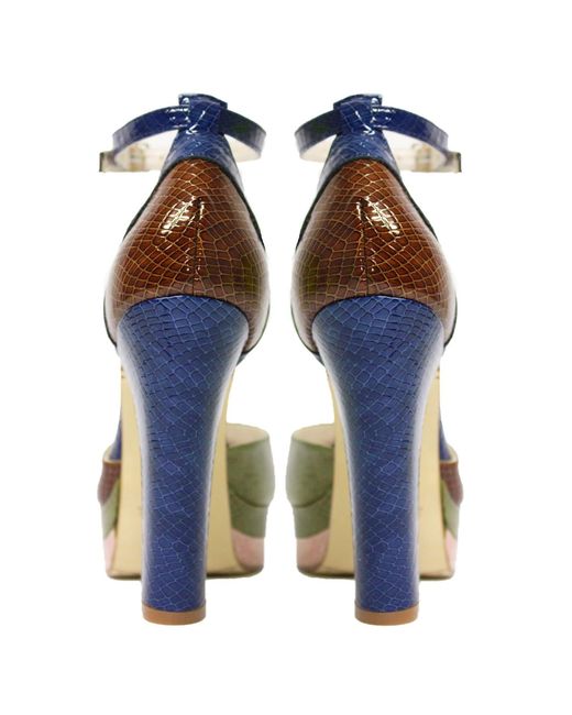 Terry De Havilland Multicolor Lily New York Platform Block Heels