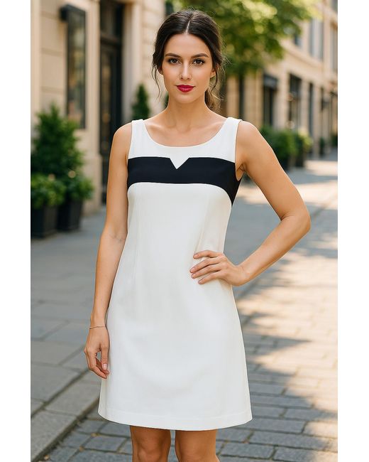 Conquista Black Sleeveless Empire Line Stretch Dress