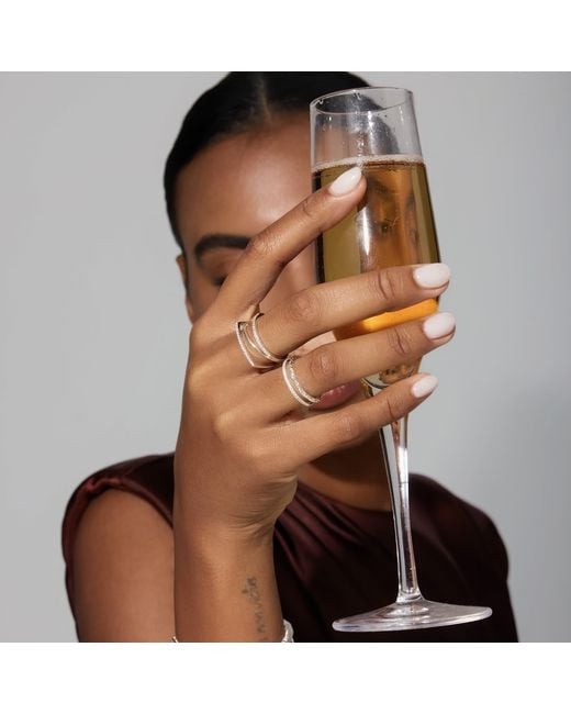 Vanhi Metallic Nola Pavé Triple Band Ring