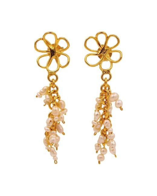 1610Istanbul Metallic Palace Garden Floral Earrings