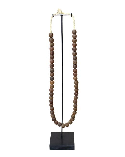 Botanical Boys Black Ghana Glass Beads Necklace