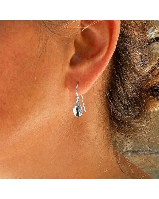 Mother Nature Jewelry Metallic Coffee Bean Earrings, Handmade Minimalist Dangles