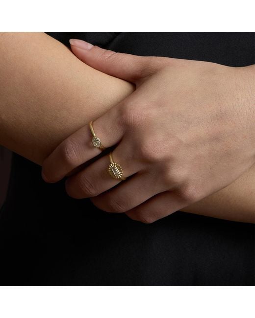 Zoe & Morgan Metallic Odette Ring With Topaz