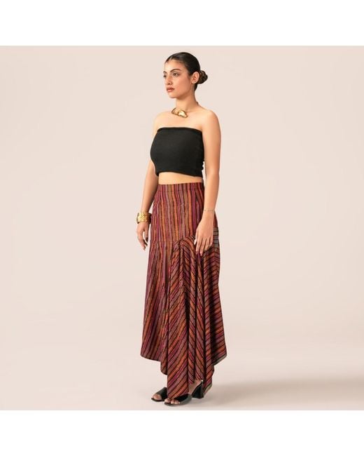 Collected Xx Red Multi-Panel Dhoti Skirt