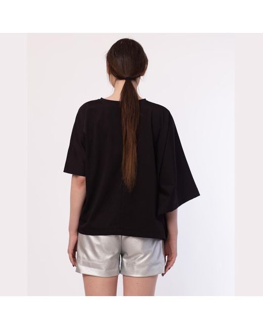 Silvia Serban Black Asymmetrical Jersey Top