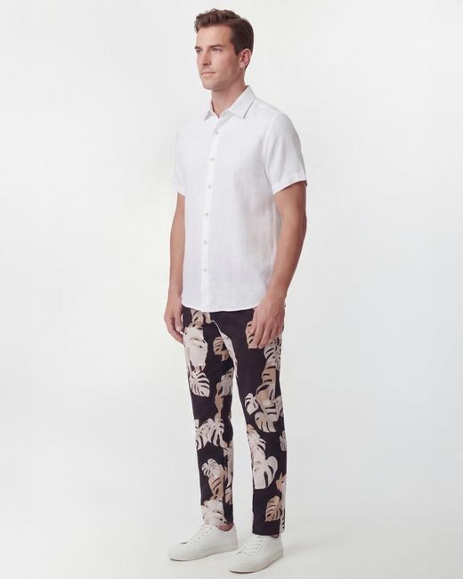 Lords of Harlech Black Charles Monstera Floral Smoke Tailored Pant for men