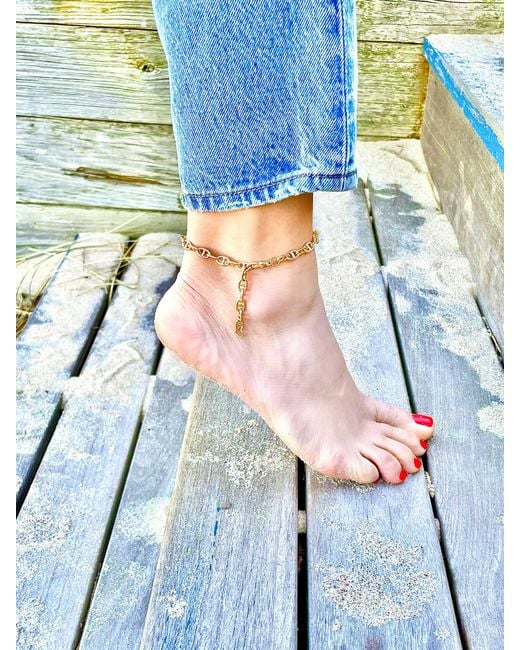 Olivia Le Metallic Mini Beverly Links Anklet
