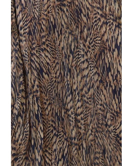 Traffic People Brown A Little Breeze Animal Print Hera Midi Skirt