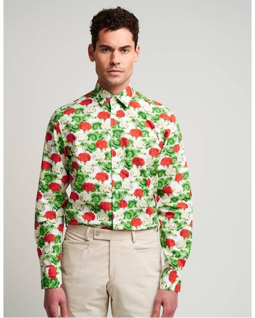 Gresham Blake Green Geraniums Shirt for men