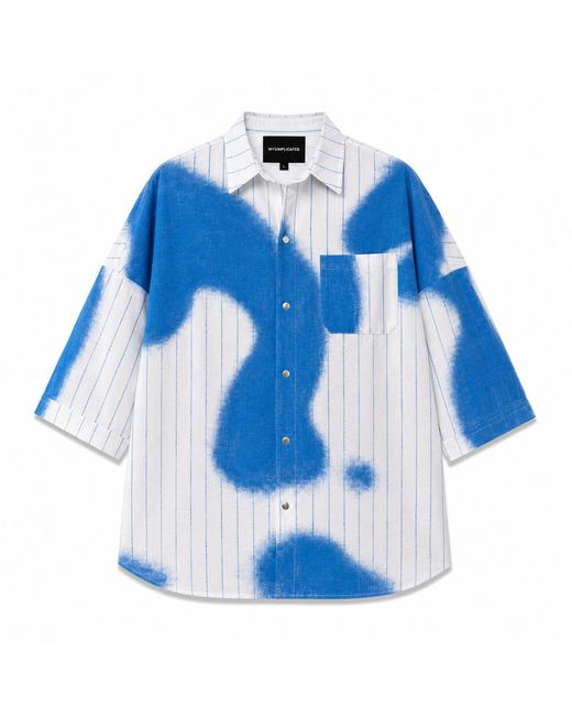 mysimplicated Blue Stripes Oversized Shirt W