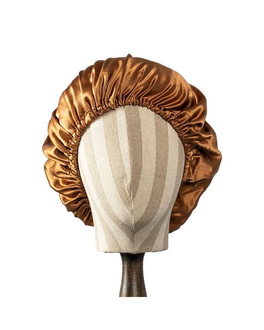 Soft Strokes Silk Brown Pure Mulberry Silk Camel Hair Bonnet