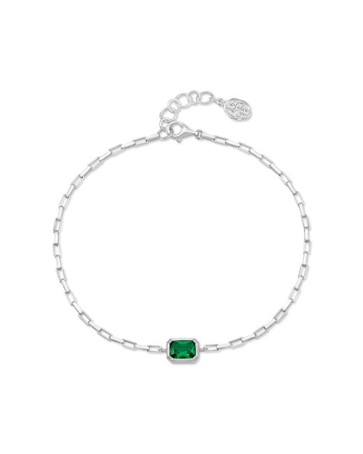 Dower & Hall Metallic Garnet Octagon Humbug Paperclip Bracelet for men