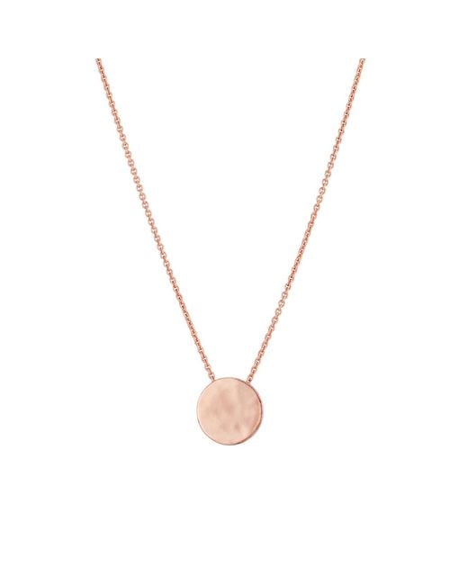 Posh Totty Designs Metallic Rose Gold Plated Medium Hammered Disc Necklace