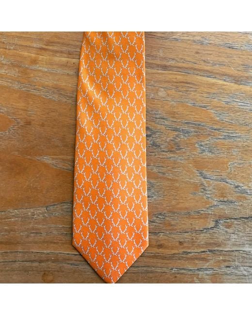 Lazyjack Press Orange Buckwild Tie for men