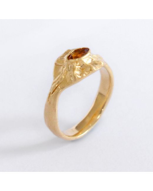 ASSUWA Metallic Eye Of Ra Citrine Ring