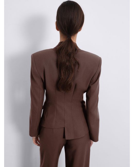 Sélone Brown Oris Asymmetric Tailored Blazer Chocolate