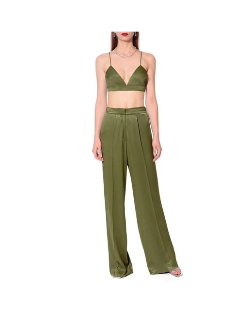 AGGI by HALEWSKI Green Asha Satin Branch Bralette Top