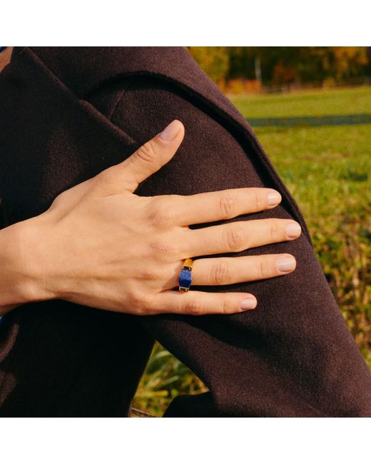Retro Chic Blue Ishtar Goddess Ring