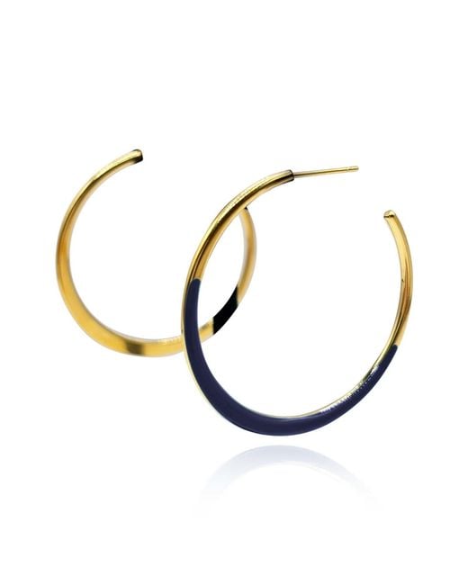 Michael Nash Jewelry Blue Ellery And Enamel Hoop Earrings