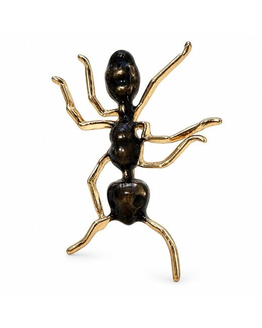 By Ozge Black Midnight Colony Enamel & -Tone Ant Statement Brooch