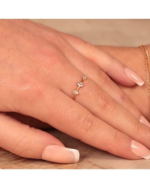 Esterah Metallic Triple Stone Ring