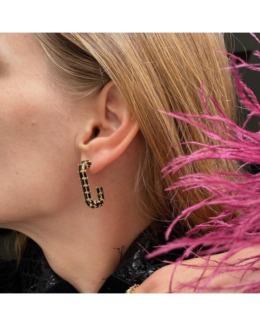 Native Gem Metallic Glam Hoop Earrings