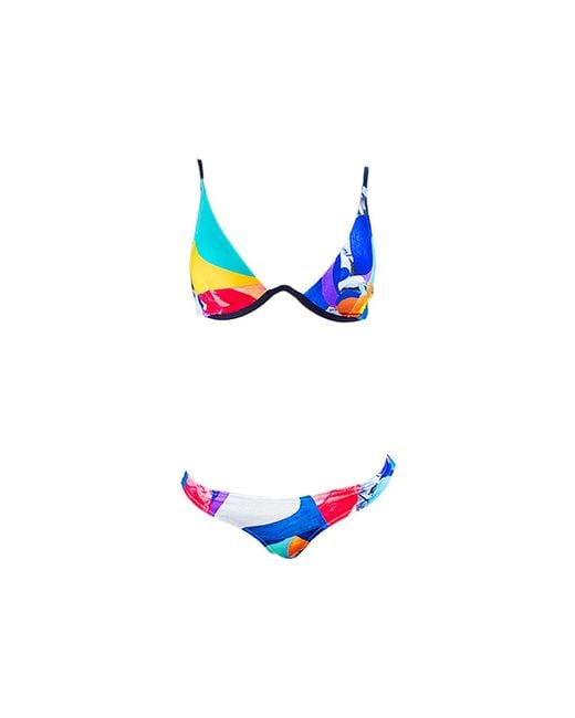 Aulala Paris Blue Aulala X Risbo Artistic Bikini Set