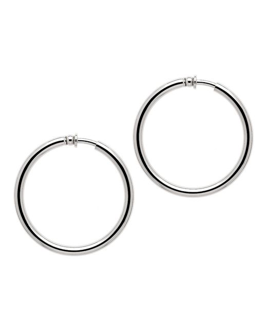 Emma Holland Jewellery Metallic Platinum Large Hoop Clip On Earrings