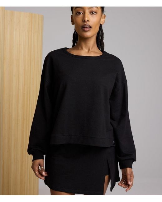 Known Supply Black Boxy Cotton Crewneck