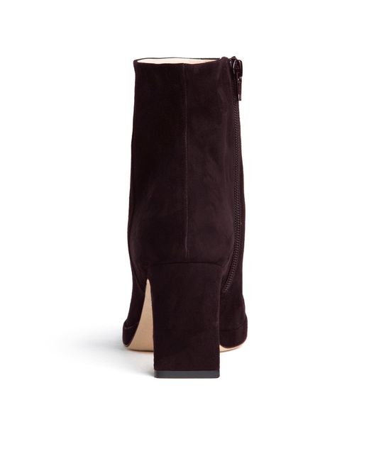 Beautiisoles by Robyn Shreiber Made in Italy Brown Scottie Suede Bootie Comfortable & Dressy Low Heel For Day & Evening Wear