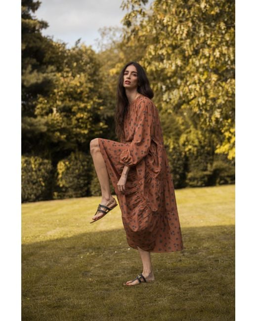 Em & Shi Brown Cinnamon Daisy Tiered Dress