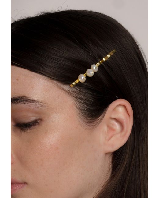 Lavani Jewels Metallic Rhea Pearl Hairpin
