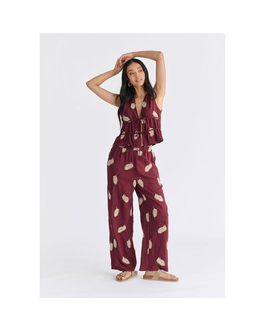 Paisie Leaf Embroidered Trousers