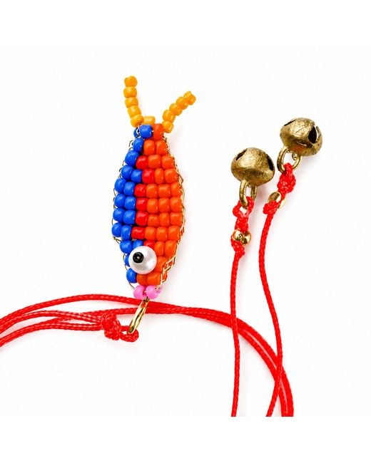 Persia Dona Jewelry White Beaded Fishy On A String Necklace