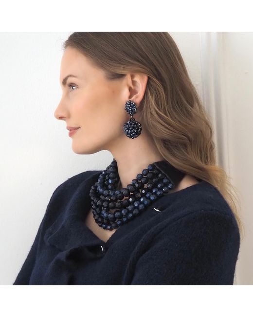 Fairchild Baldwin Blue Orb Earrings Anthracite