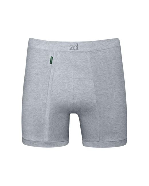 Zd - Zero Defects Gray Helios Fly Front Boxer Egyptian Cotton for men