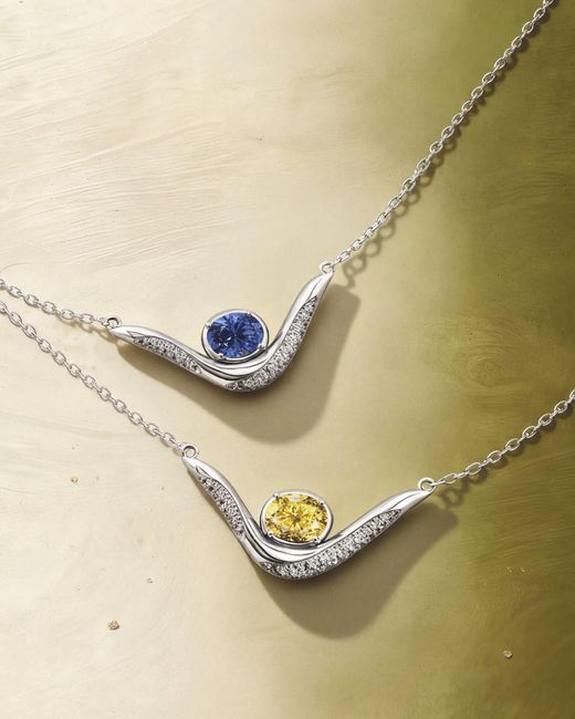 Arte Madrid Blue Sierra Sculpted Pavé Contour Necklace