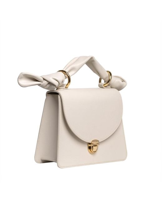 Laura Olaru White Neutrals Ava Cream Leather Bag