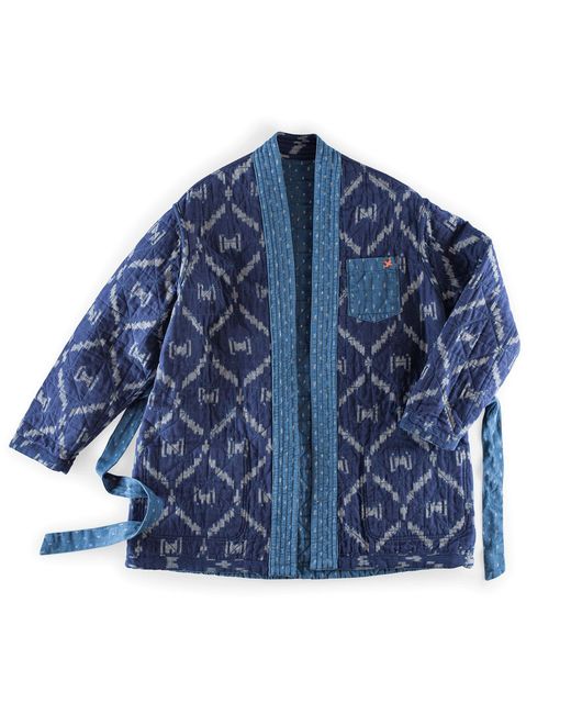 &SONS Trading Co Blue Damsons Hanten Quilted Jacket