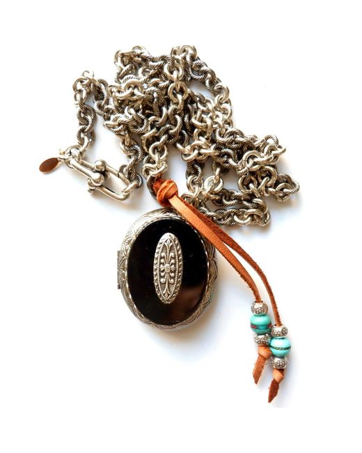 Persia Dona Jewelry Metallic Oval Locket Necklace