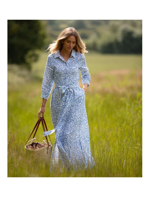 Antra Designs Blue Sea Breeze Linen Dress