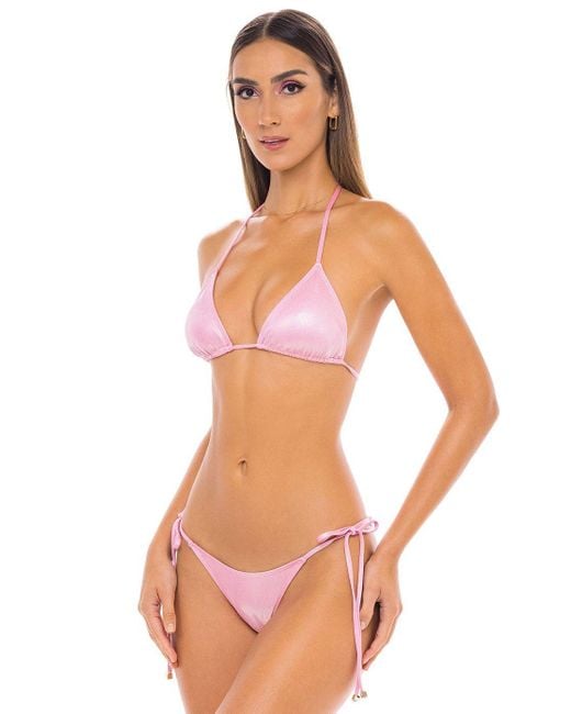 Enez Swim Pink Nova Scrunch Bikini Bottoms