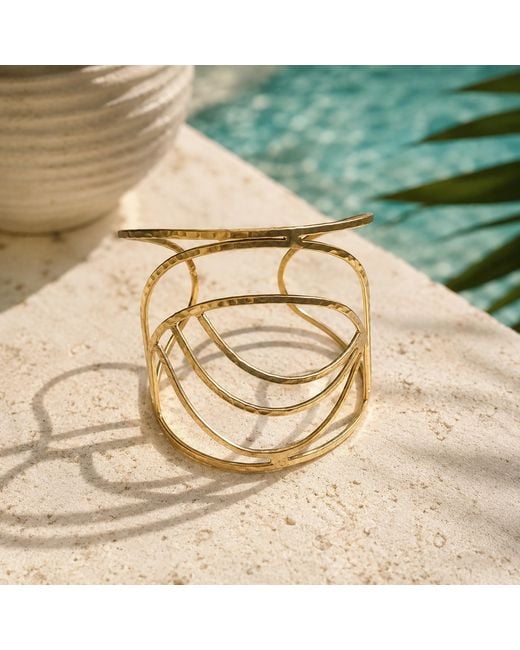 Rare Matters Jewelry Metallic Hammered Wire Statement Cuff Bracelet