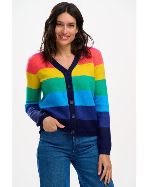 Sugarhill Blue Izzy Cardigan Multi, Stripes